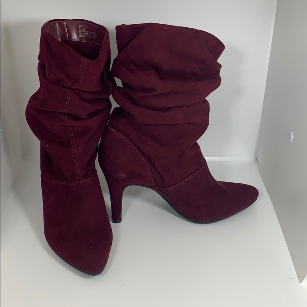Style & Co Adelay Womens 7.5 Boots Cranberry